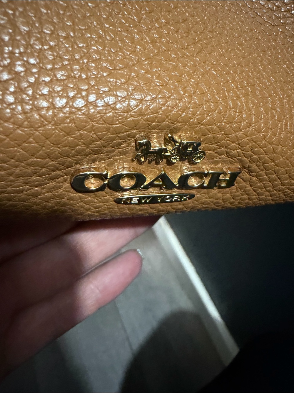 Coach Tan Pebbled Leather Shoulder Bag with Floral Charm - Picture 15 of 16